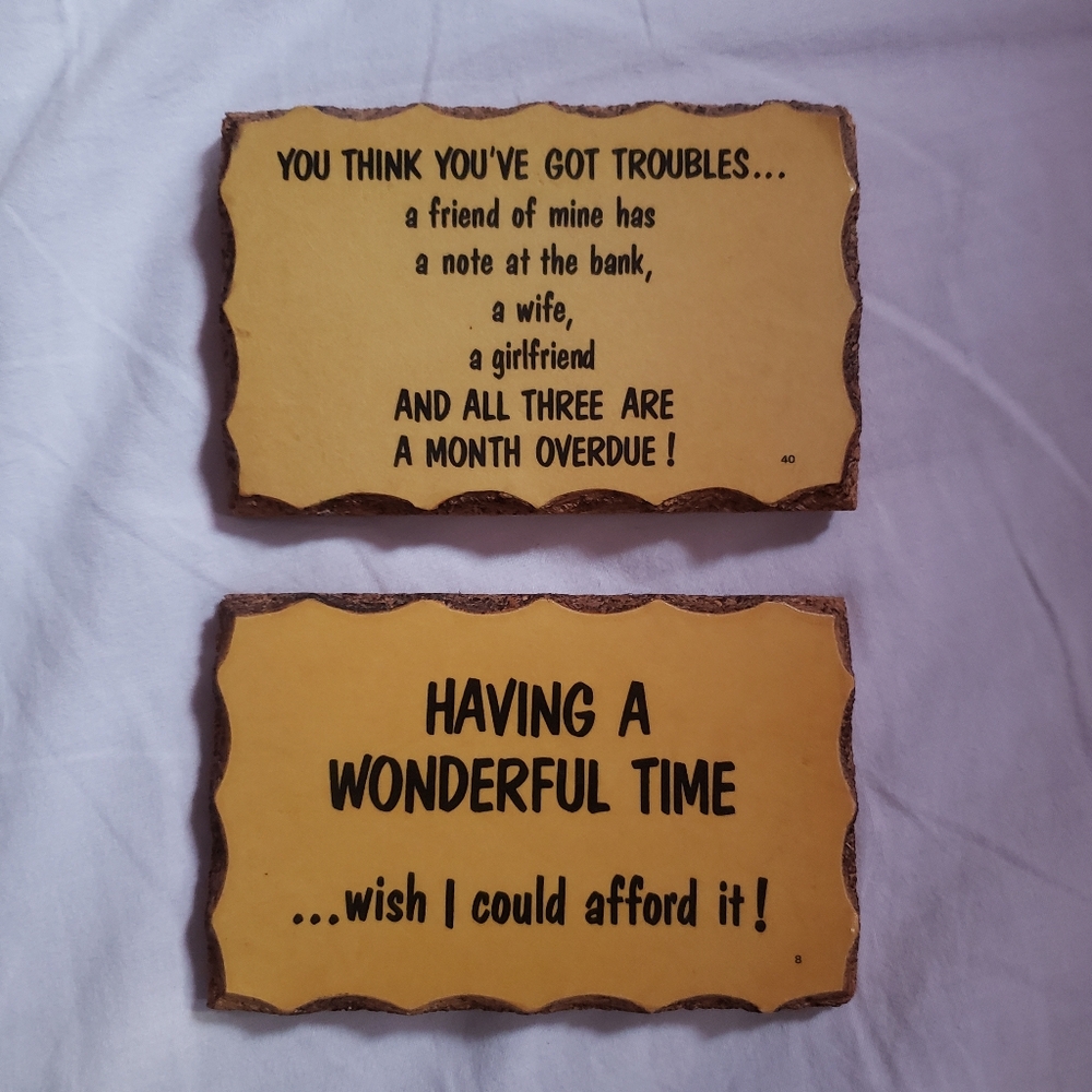 Vintage "Paul's Wooden Postcard Motto" Wall Hangings/ Postcards